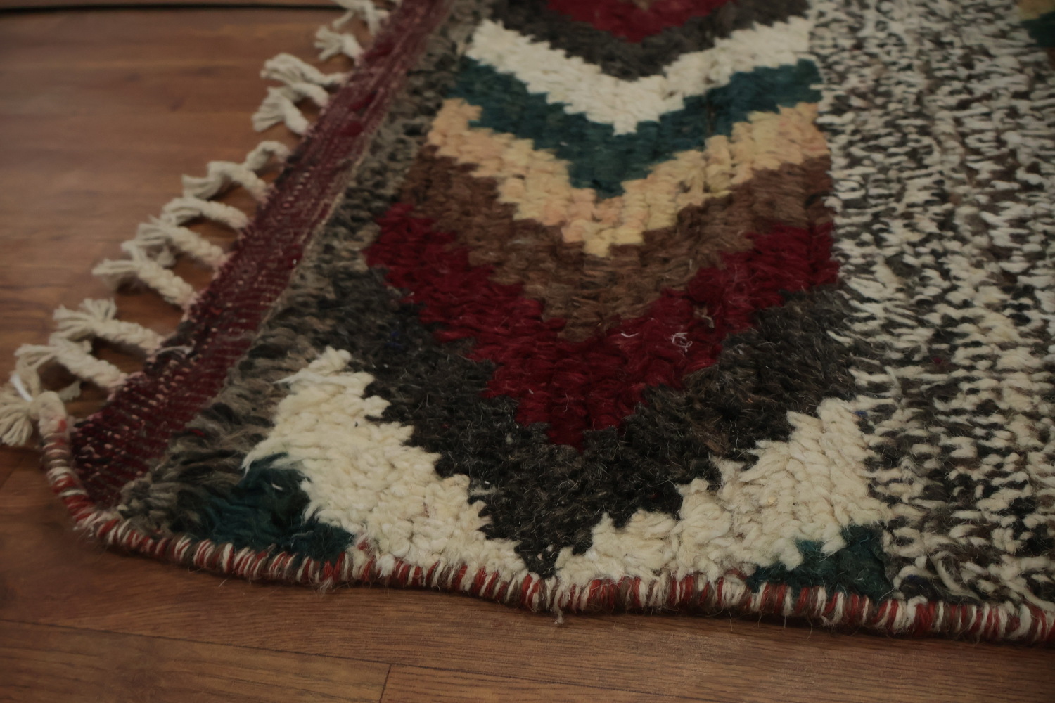 Eclectic Artisan Moroccan Area Rug 8x10 with Bold Geometric Motifs