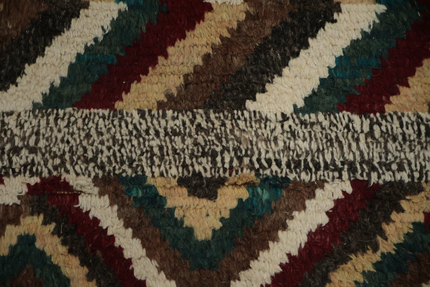 Eclectic Artisan Moroccan Area Rug 8x10 with Bold Geometric Motifs