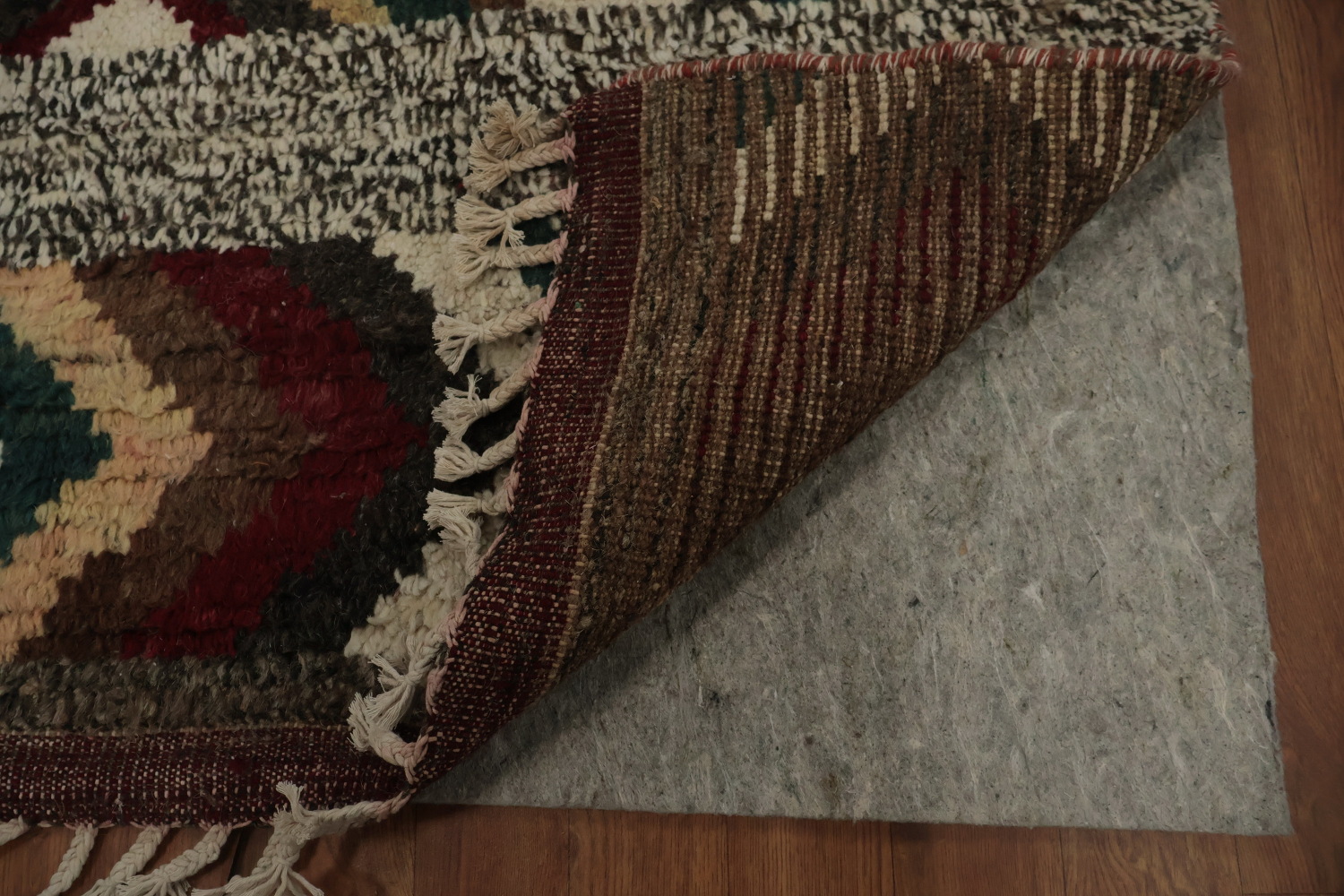 Eclectic Artisan Moroccan Area Rug 8x10 with Bold Geometric Motifs