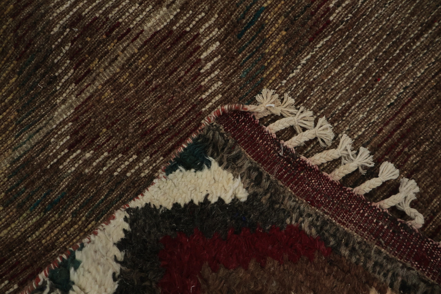 Eclectic Artisan Moroccan Area Rug 8x10 with Bold Geometric Motifs