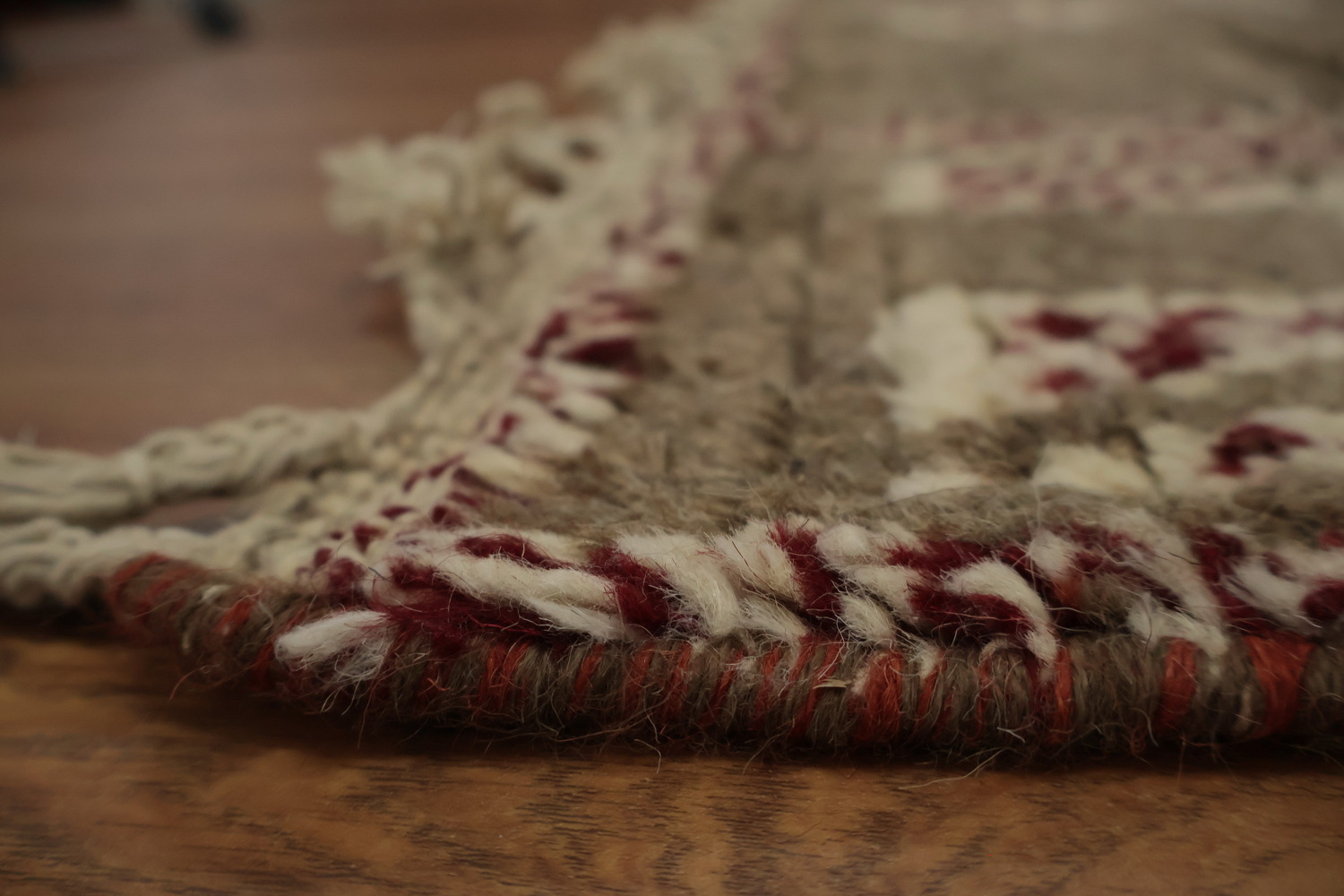 Earthy Tones and Geometric Style Moroccan Wool Area Rug 8x11
