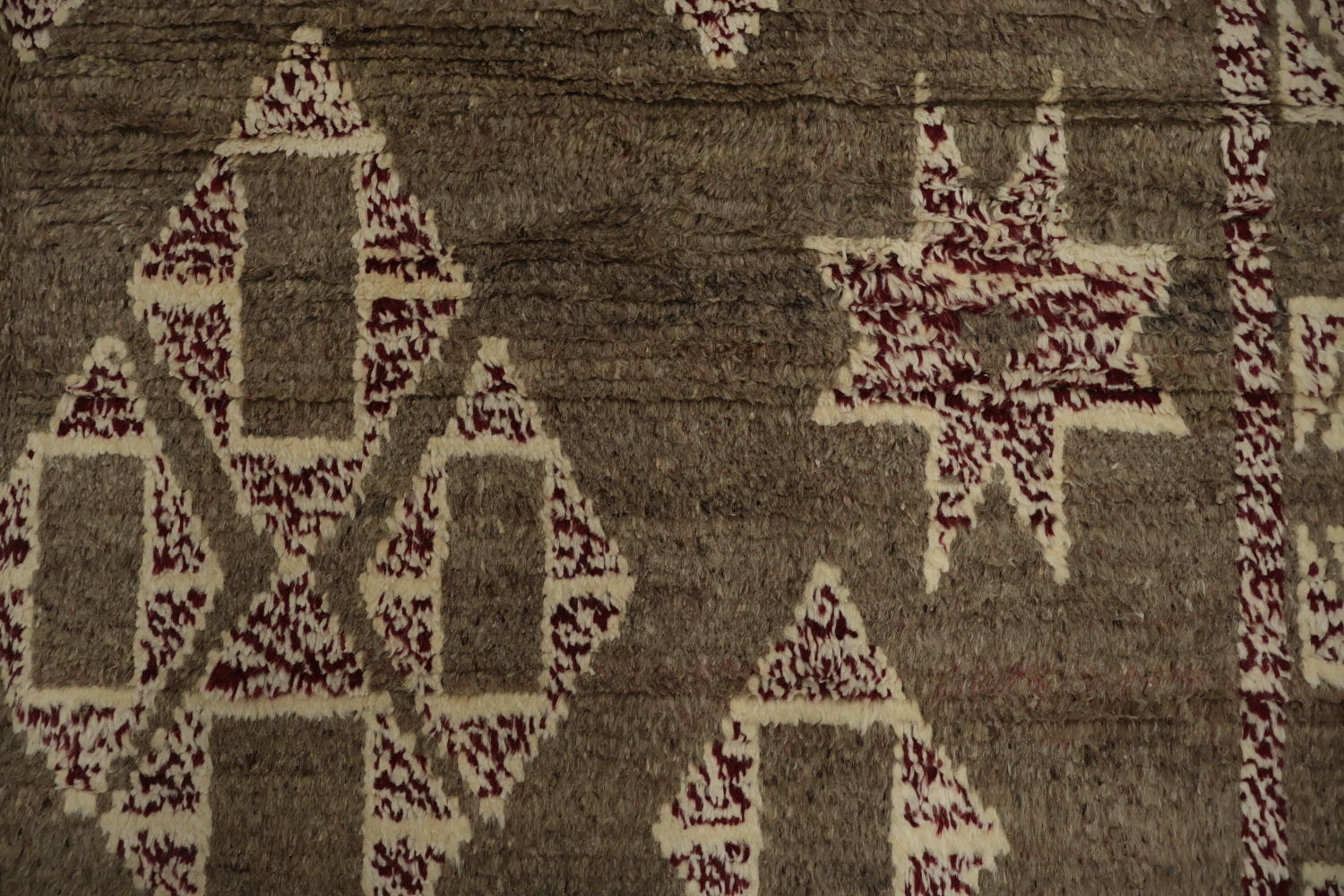 Earthy Tones and Geometric Style Moroccan Wool Area Rug 8x11