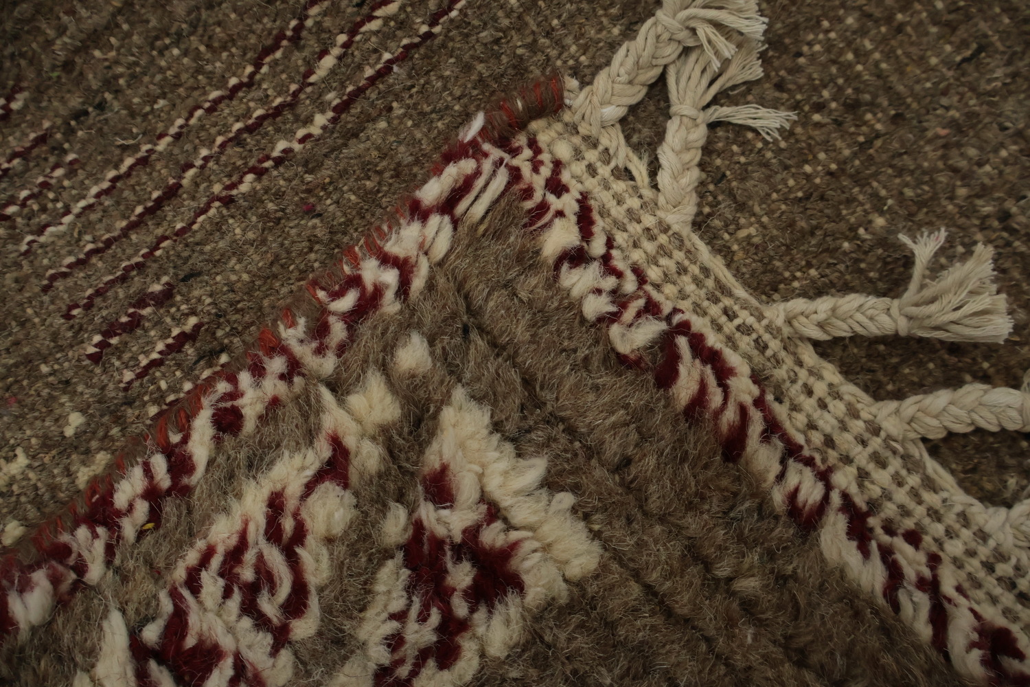 Earthy Tones and Geometric Style Moroccan Wool Area Rug 8x11