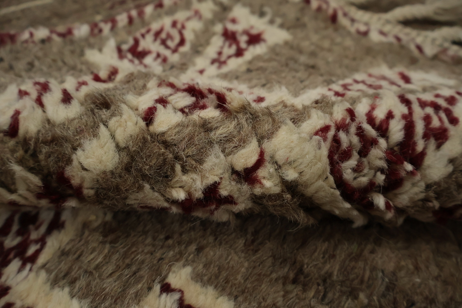 Earthy Tones and Geometric Style Moroccan Wool Area Rug 8x11