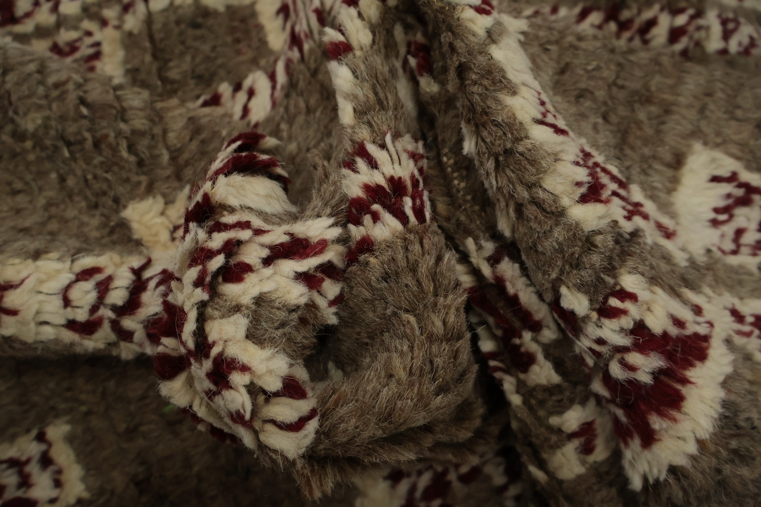 Earthy Tones and Geometric Style Moroccan Wool Area Rug 8x11