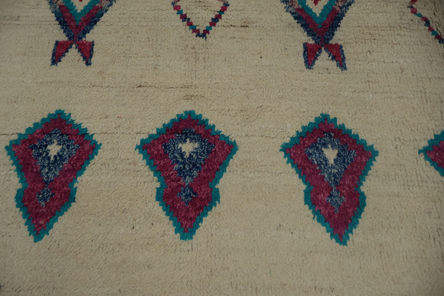 Chic Moroccan Large Area Rug 9x13 with Intricate Diamond Patterns