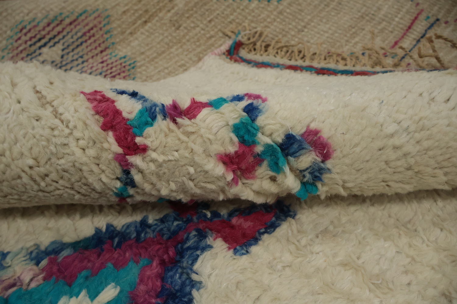 Chic Moroccan Large Area Rug 9x13 with Intricate Diamond Patterns
