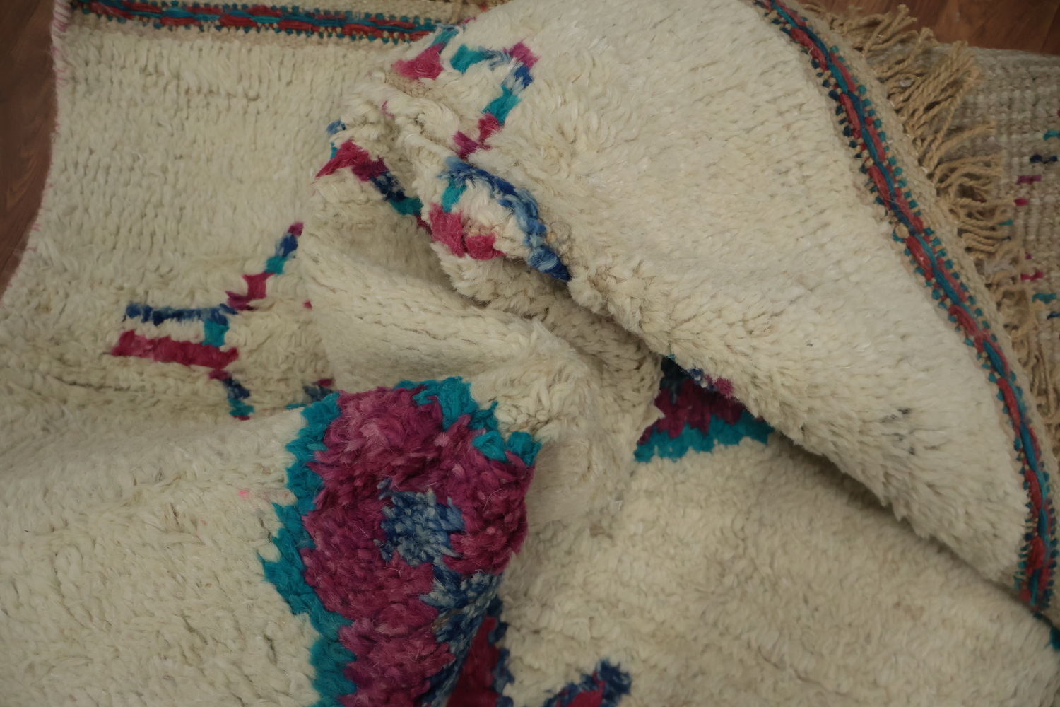 Chic Moroccan Large Area Rug 9x13 with Intricate Diamond Patterns