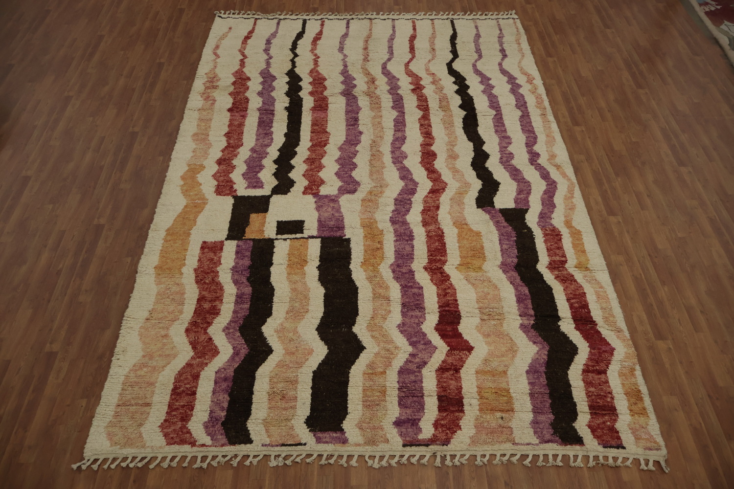 Wavy Line Moroccan Large Rug 10x15 to Enhance Your Living Room Decor