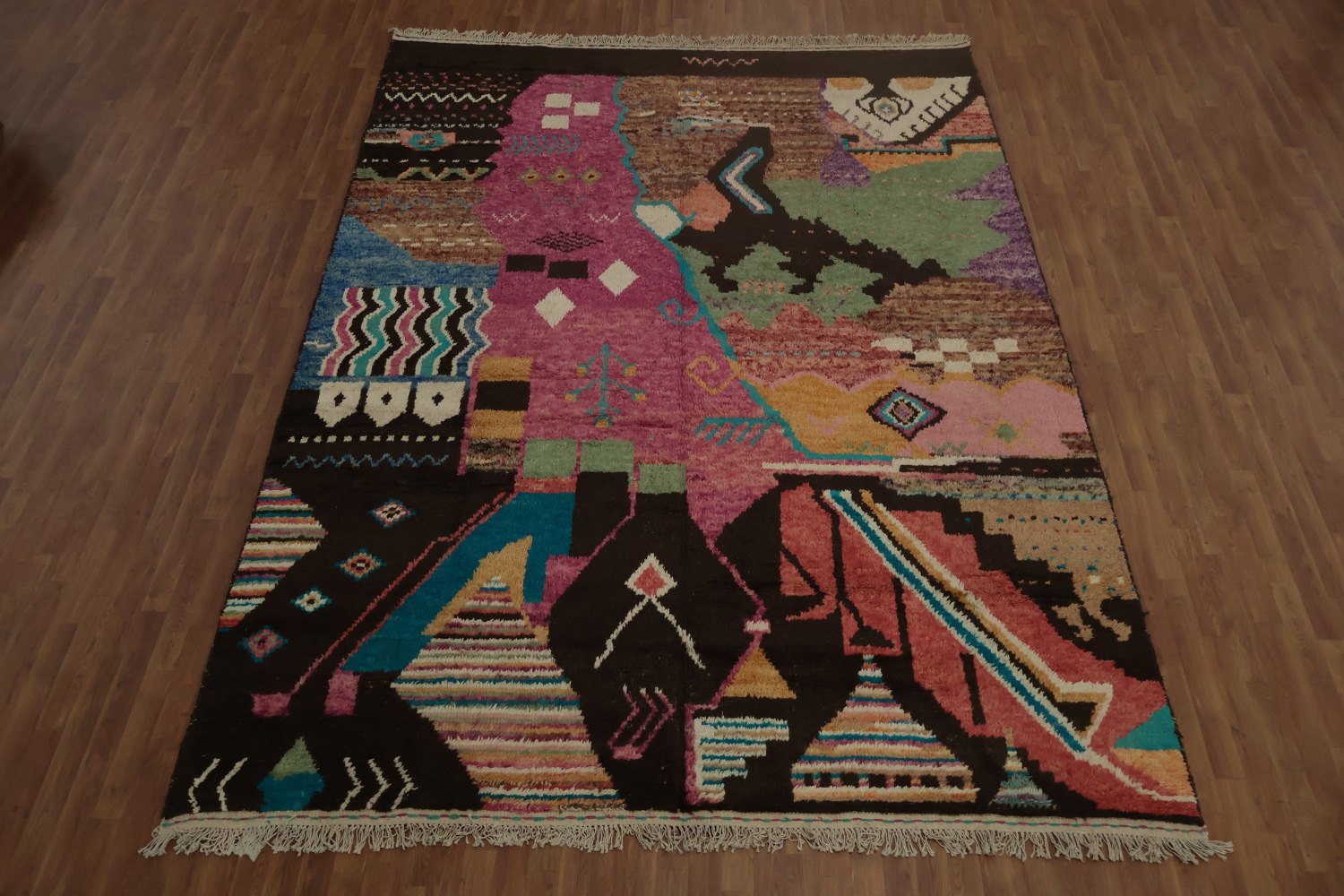 Vibrant Abstract Design Moroccan Large Area Rug 9x13