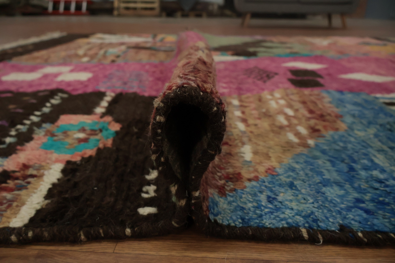 Vibrant Abstract Design Moroccan Large Area Rug 9x13
