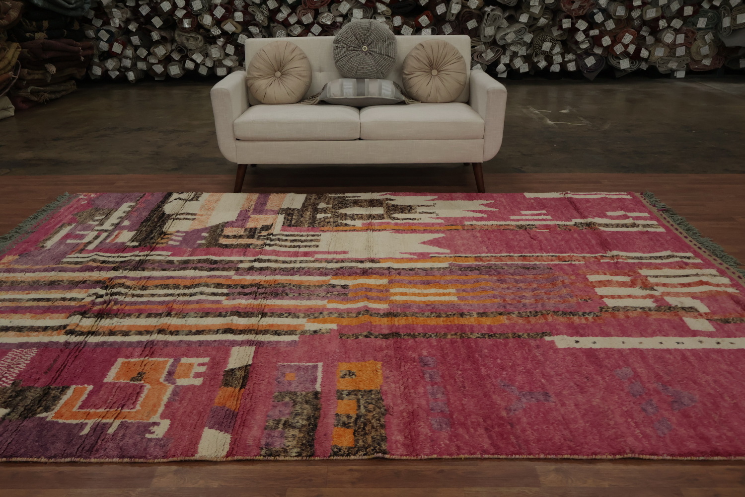 Abstract Moroccan Wool Area Rug 8x11