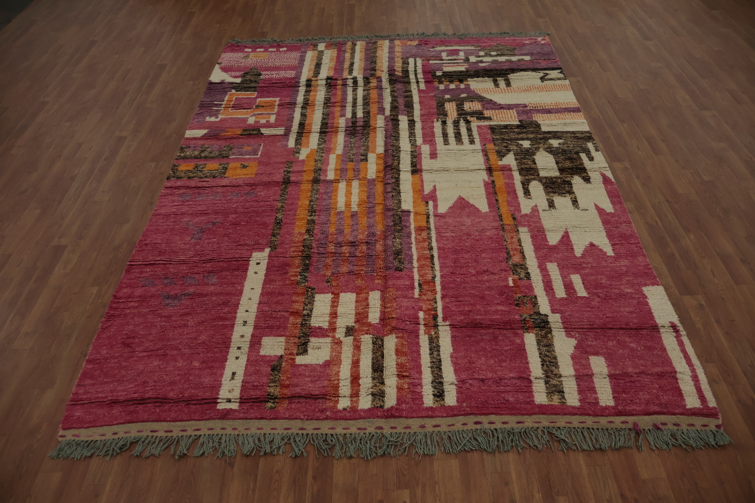Abstract Moroccan Wool Area Rug 8x11