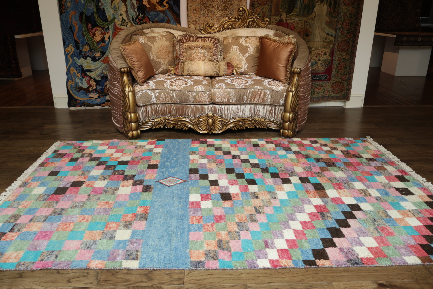 Colorful Checkered Rug Perfect for Modern Artistic Home Décor 6x10