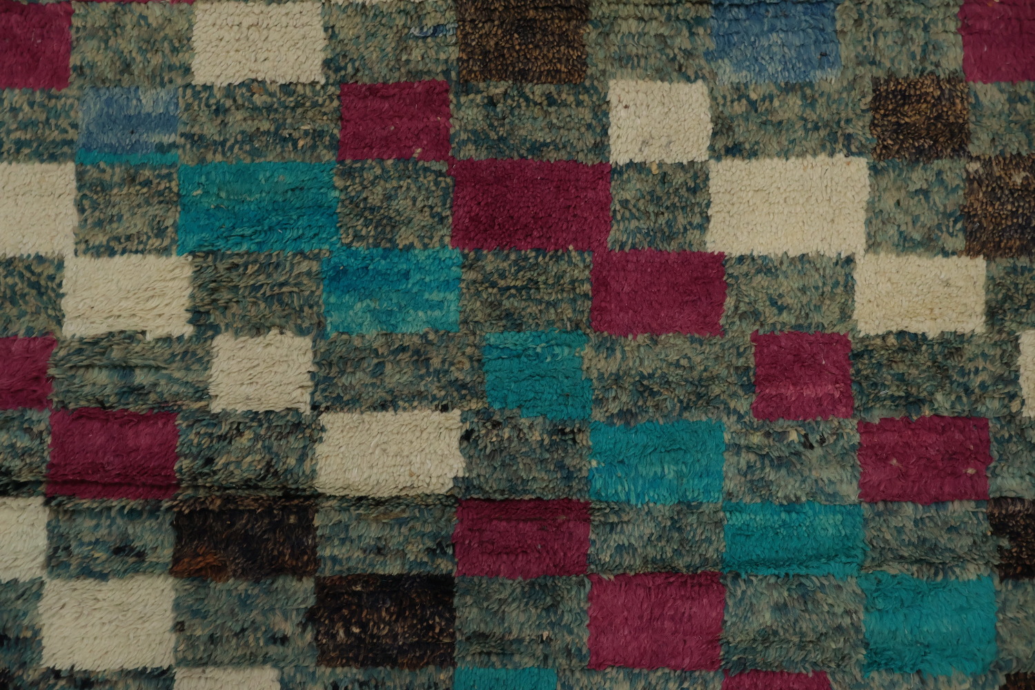 Wool Checkered Moroccan Handmade Rug 10x15