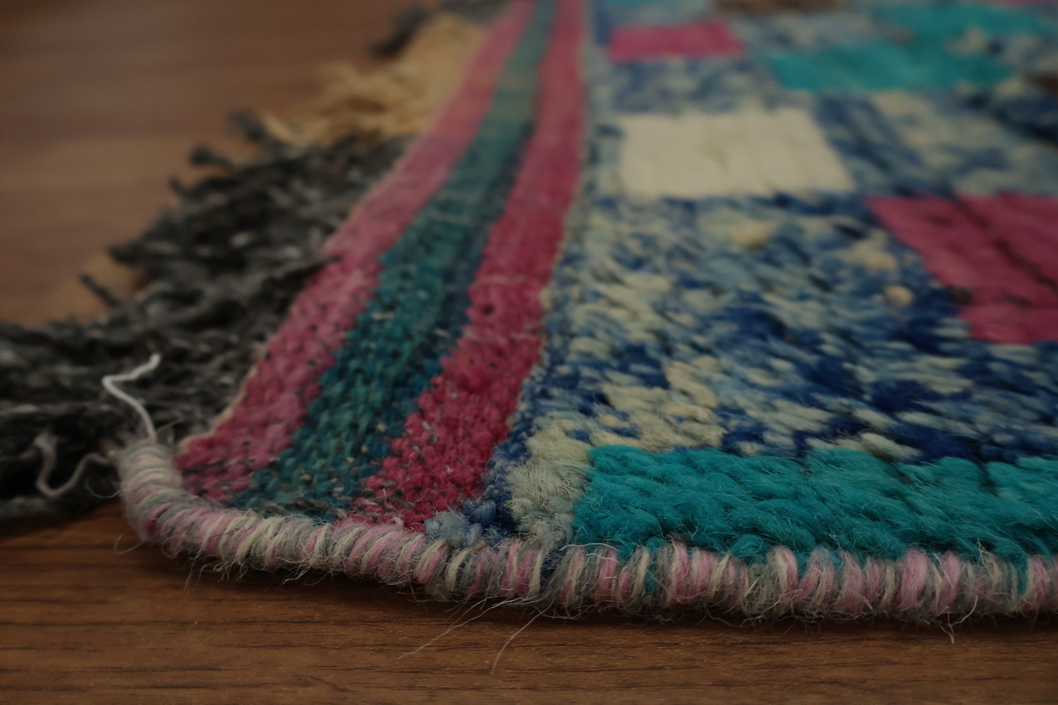 Wool Checkered Moroccan Handmade Rug 10x15