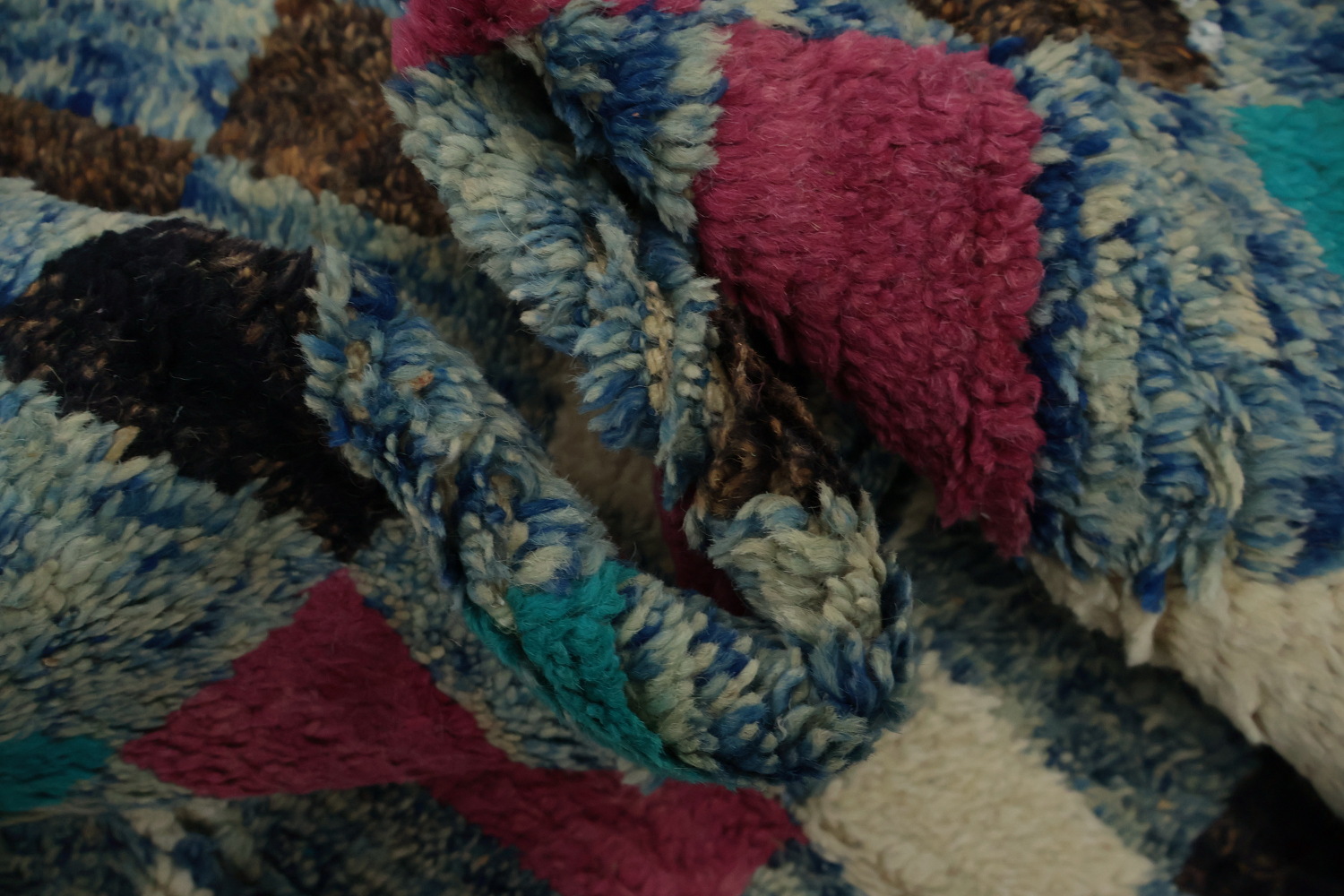 Wool Checkered Moroccan Handmade Rug 10x15