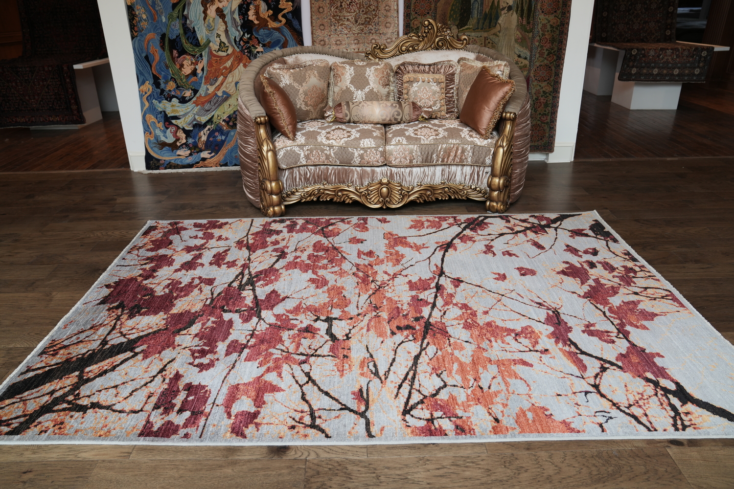 Vegetable Dye Abstract Wool Area Rug 7x10