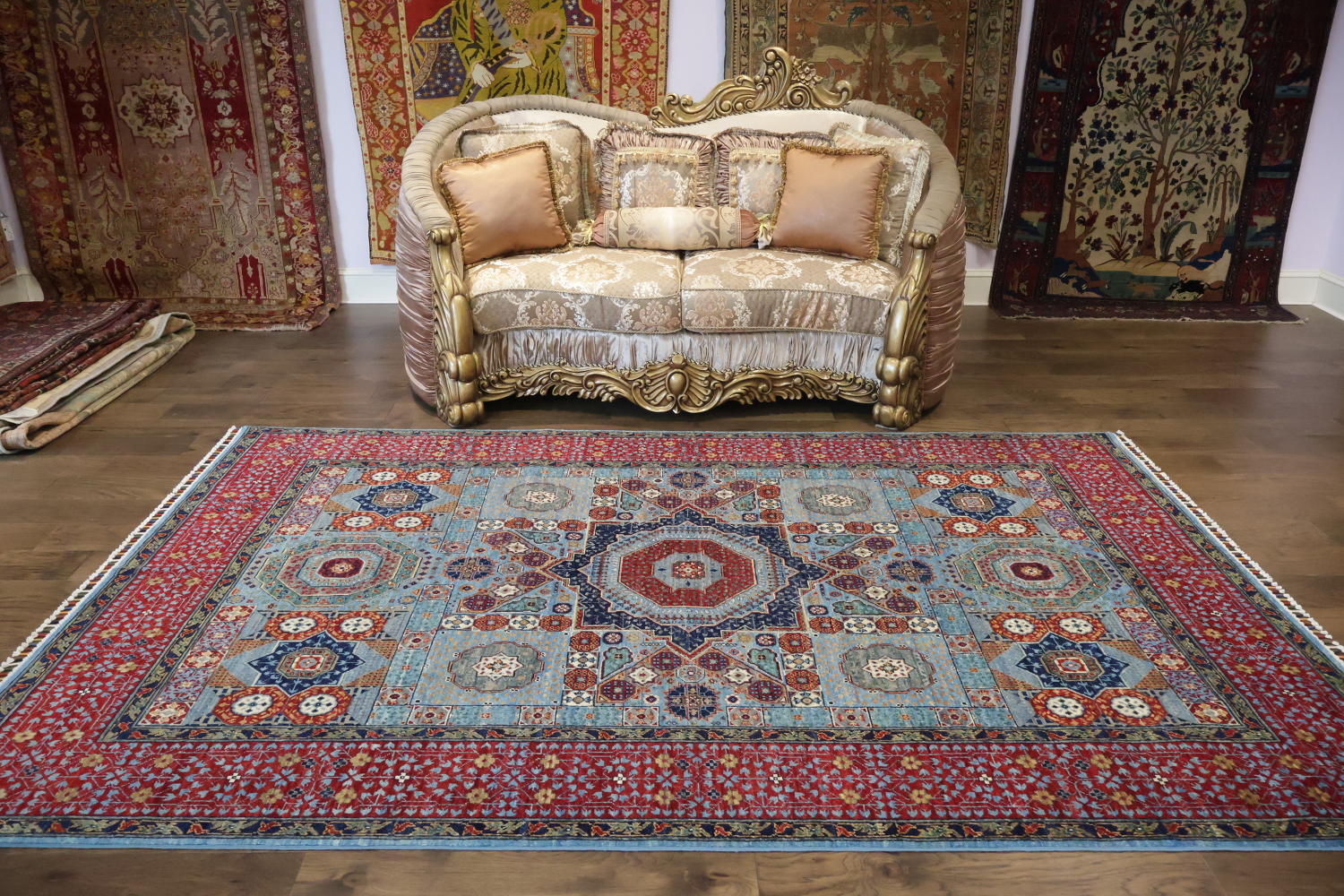 Vegetable Dye Mamluk Oriental Area Rug 7x10
