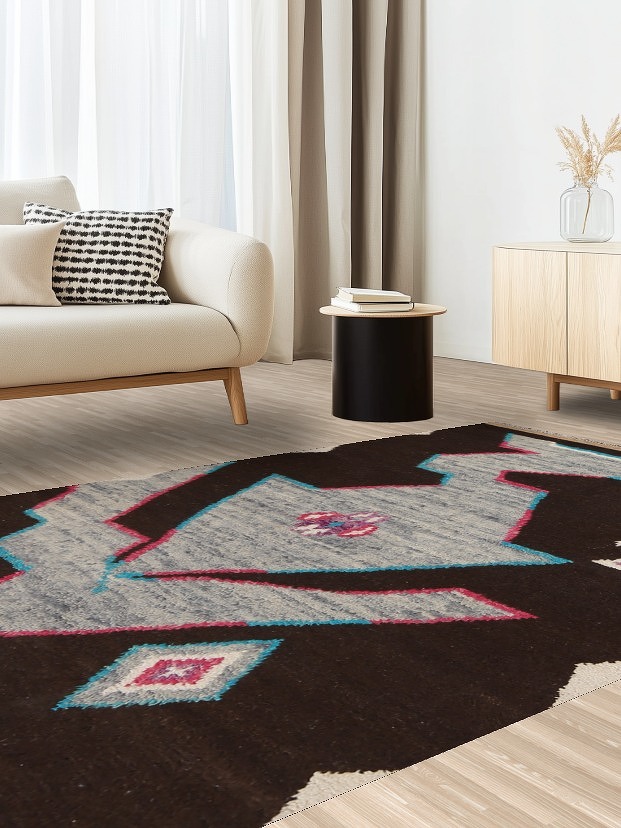 Abstract Moroccan Wool Area Rug 6x10