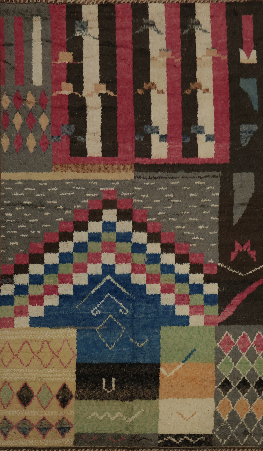 Mix of Colors in Modern Abstract Moroccan Large Rug 10x15