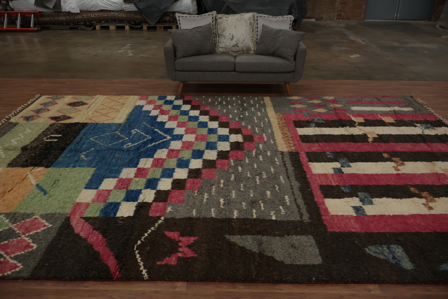Mix of Colors in Modern Abstract Moroccan Large Rug 10x15