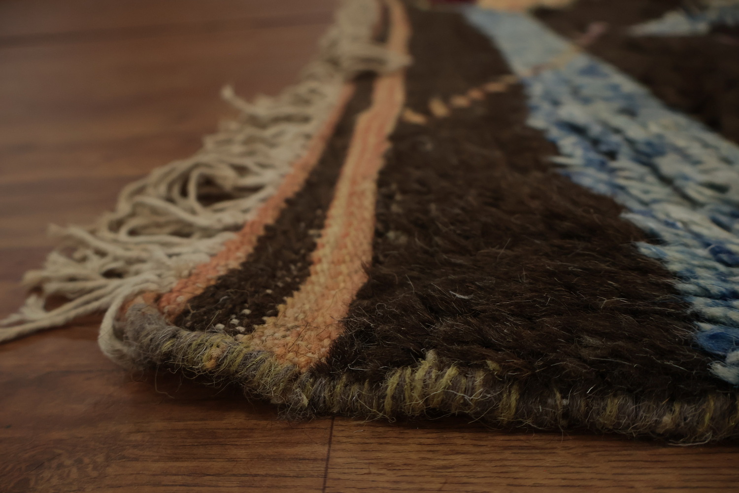 Colorful Diamond-Pattern Moroccan Wool Area Rug 6x10
