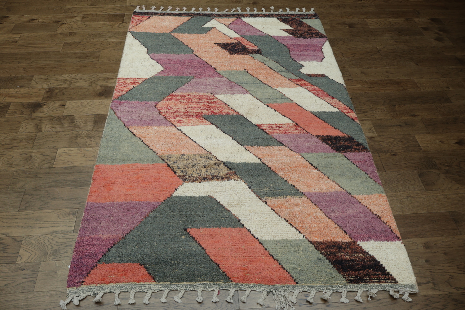Modern Abstract Geometric Rug with Earth's Natural Tones 6x10