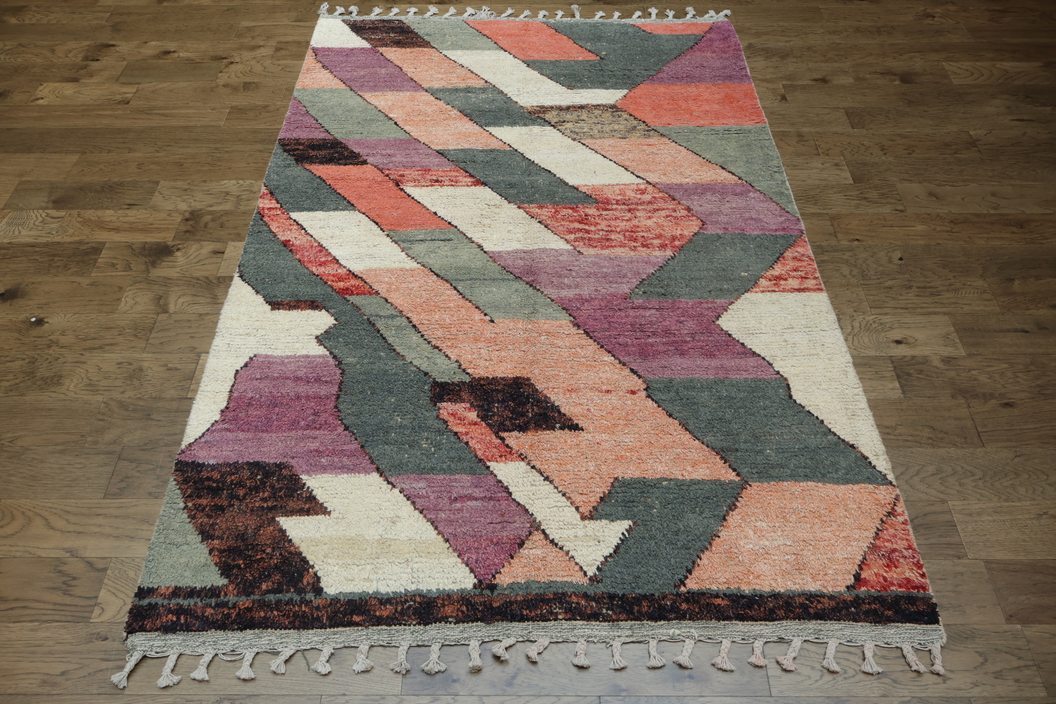 Modern Abstract Geometric Rug with Earth's Natural Tones 6x10