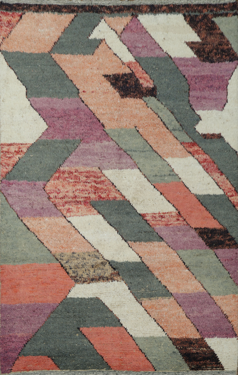 Modern Abstract Geometric Rug with Earth's Natural Tones 6x10