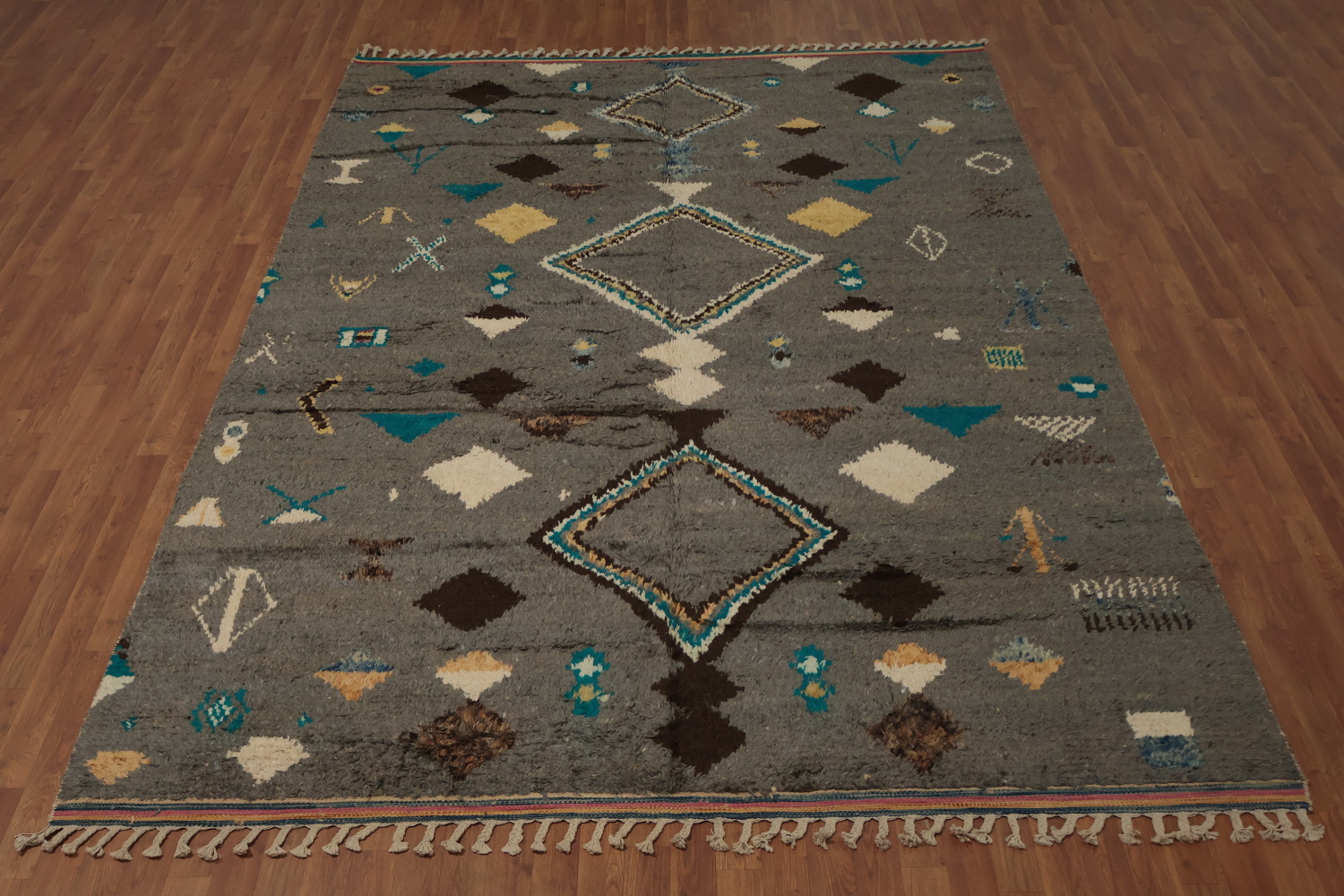 Bohemian Aesthetic Geometric Moroccan Wool Area Rug 8x11