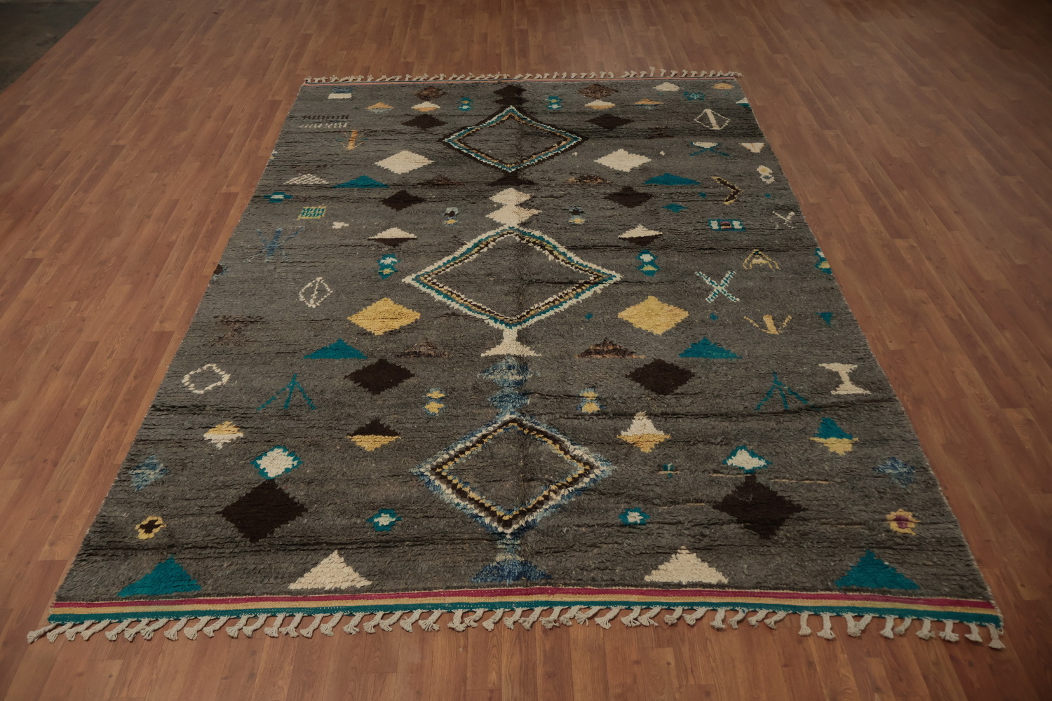 Bohemian Aesthetic Geometric Moroccan Wool Area Rug 8x11