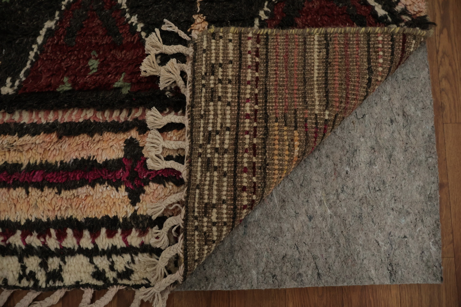 Diamond Pattern Moroccan Area Rug 9x13 with Rich Earthy Tones