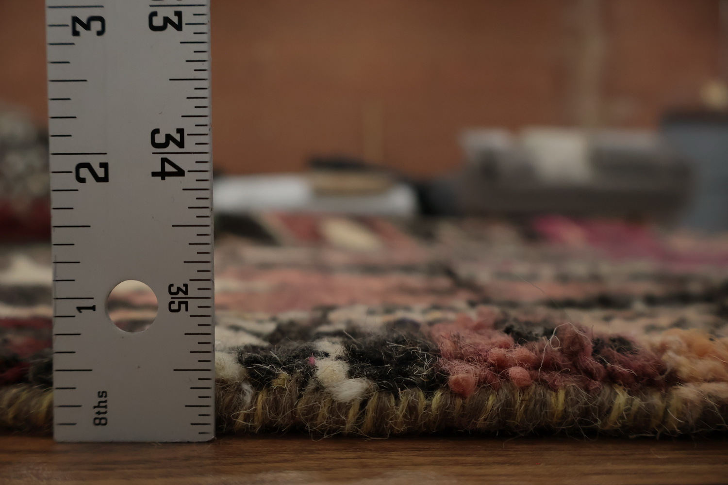 Diamond Pattern Moroccan Area Rug 9x13 with Rich Earthy Tones