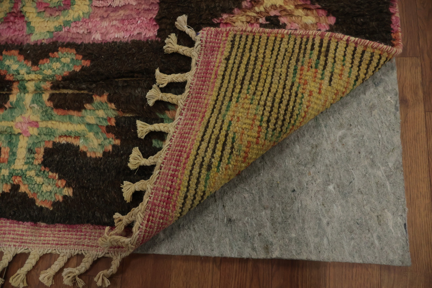 Decorative Moroccan Large Area Rug 9x13 with Multicolor Geometric Tiles