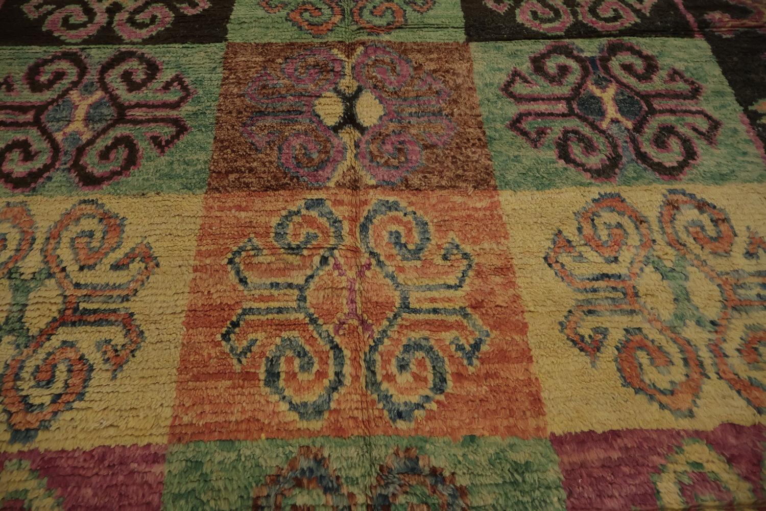 Decorative Moroccan Large Area Rug 9x13 with Multicolor Geometric Tiles