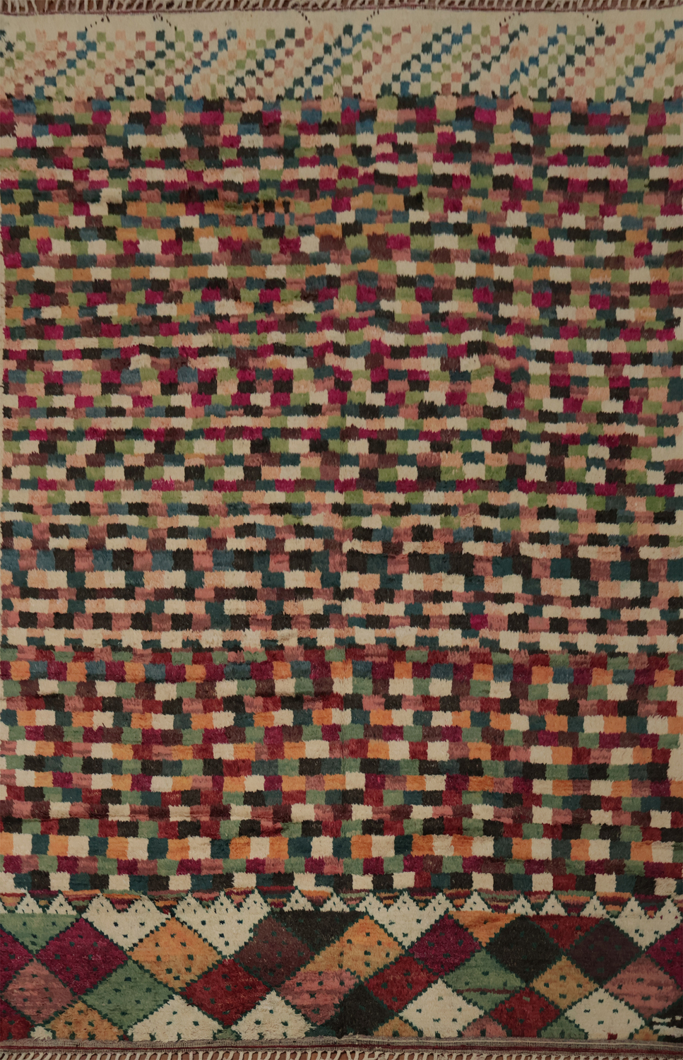 Elegant Mosaic Moroccan Runner Rug 4x22 in a Burst of Vivid Colors