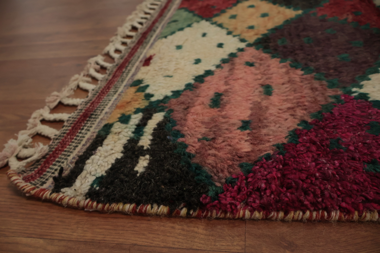 Elegant Mosaic Moroccan Runner Rug 4x22 in a Burst of Vivid Colors