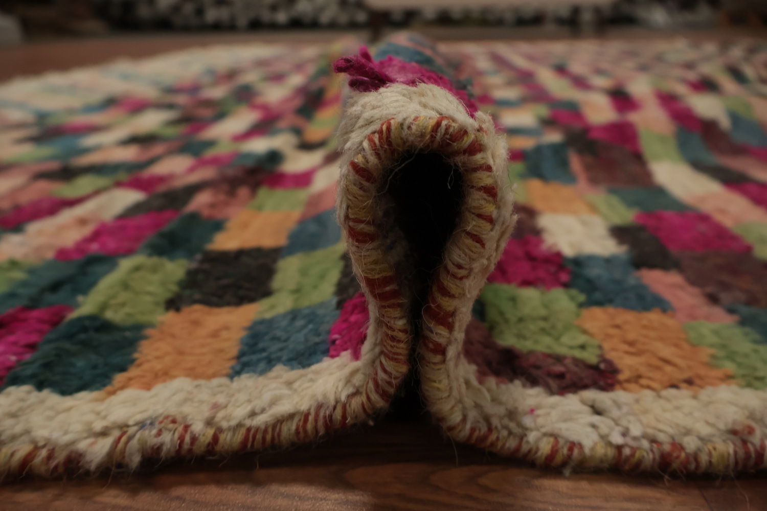 Elegant Mosaic Moroccan Runner Rug 4x22 in a Burst of Vivid Colors