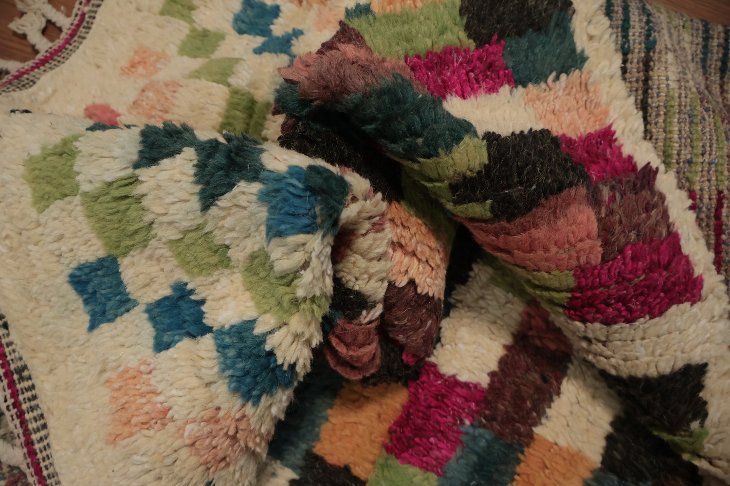 Elegant Mosaic Moroccan Runner Rug 4x22 in a Burst of Vivid Colors
