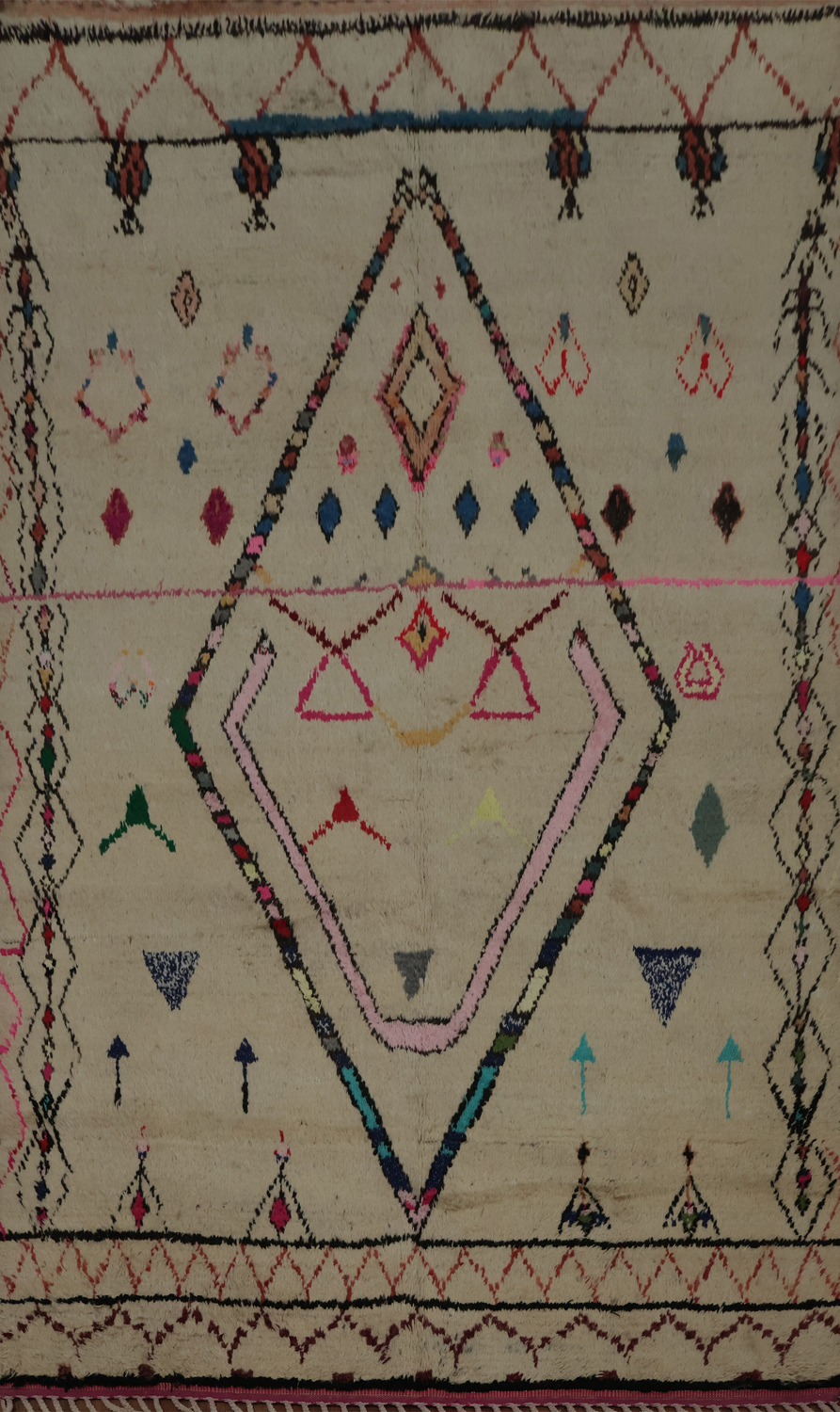 Modern Moroccan Wool Area Rug 6'x9'