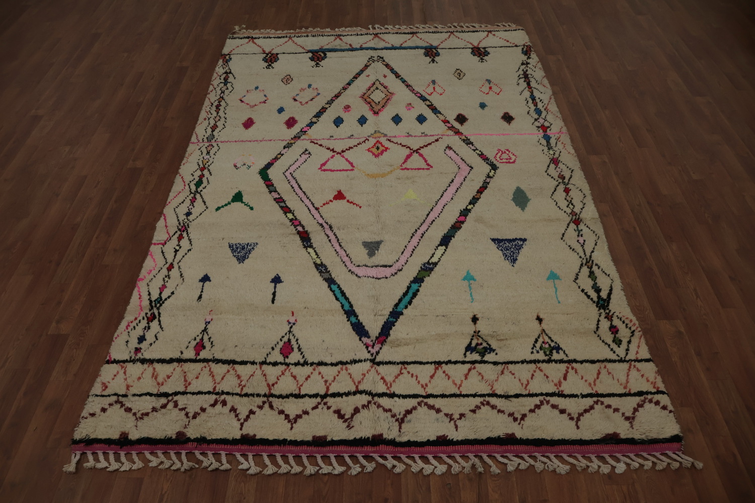 Modern Moroccan Wool Area Rug 6'x9'