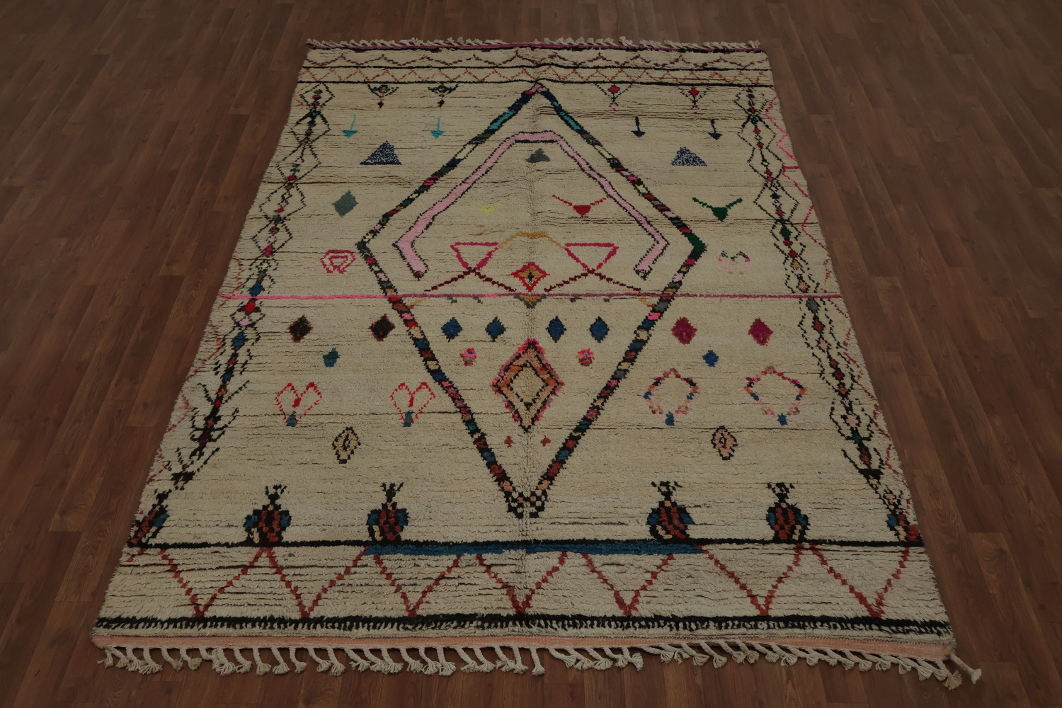 Modern Moroccan Wool Area Rug 6'x9'