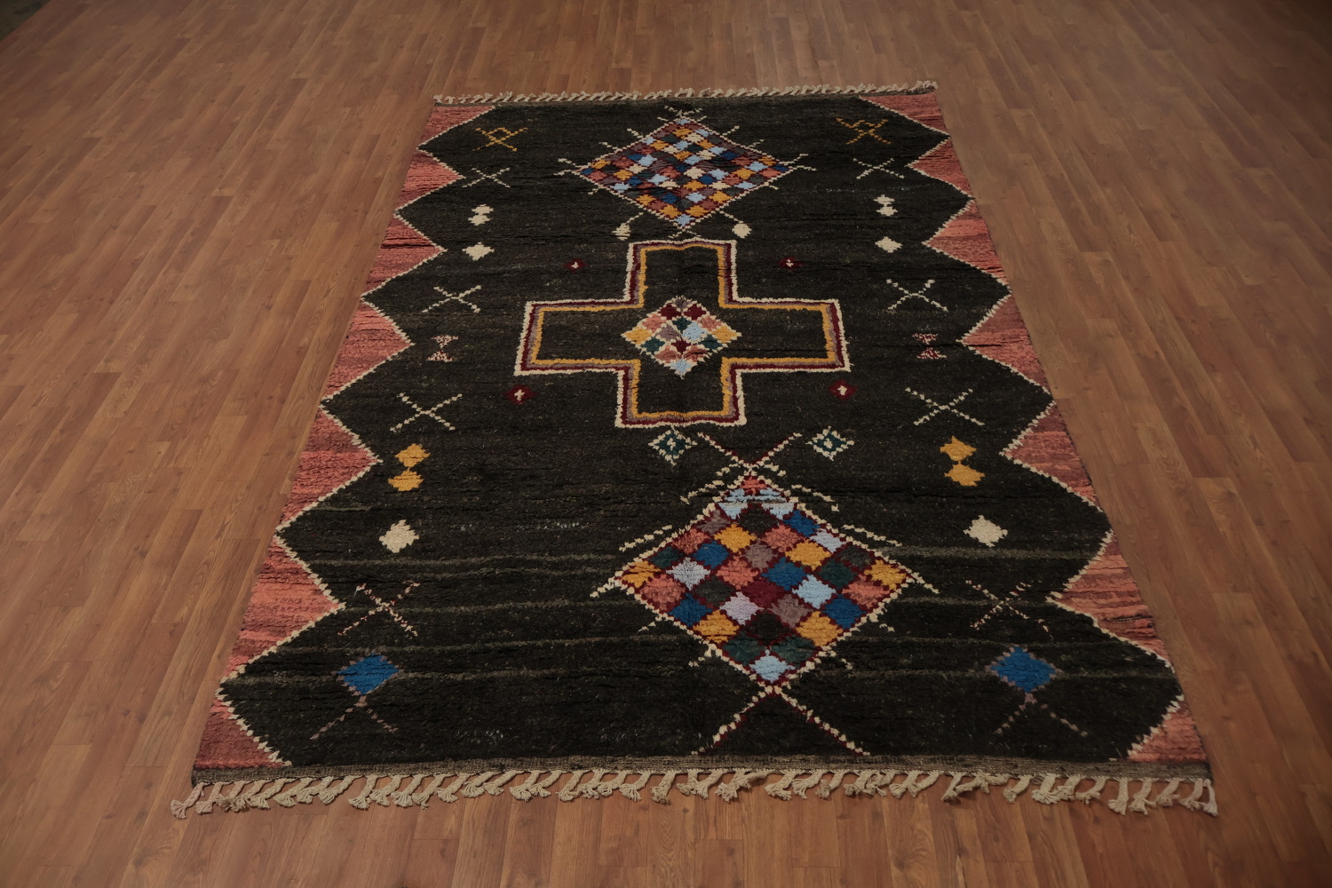Bold Decorative Moroccan Area Rug 6x10 with Traditional Cultural Motifs