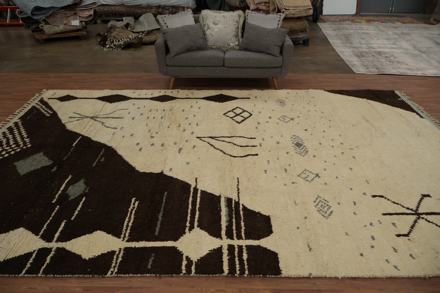 Organic Moroccan Handmade Large Rug 10x15 with Tribal Design