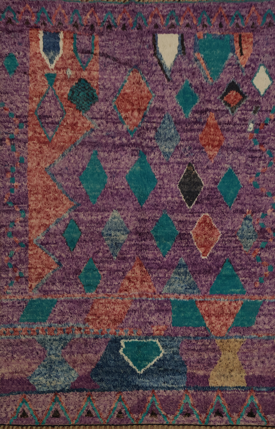 Colorful Moroccan Wool Area Rug 9x13 for a Trendy Home Decor