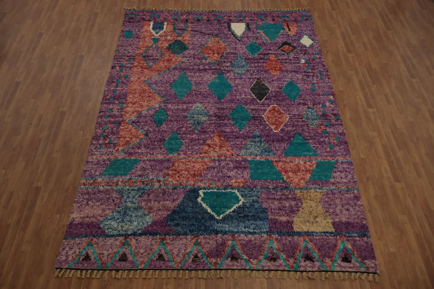 Colorful Moroccan Wool Area Rug 9x13 for a Trendy Home Decor