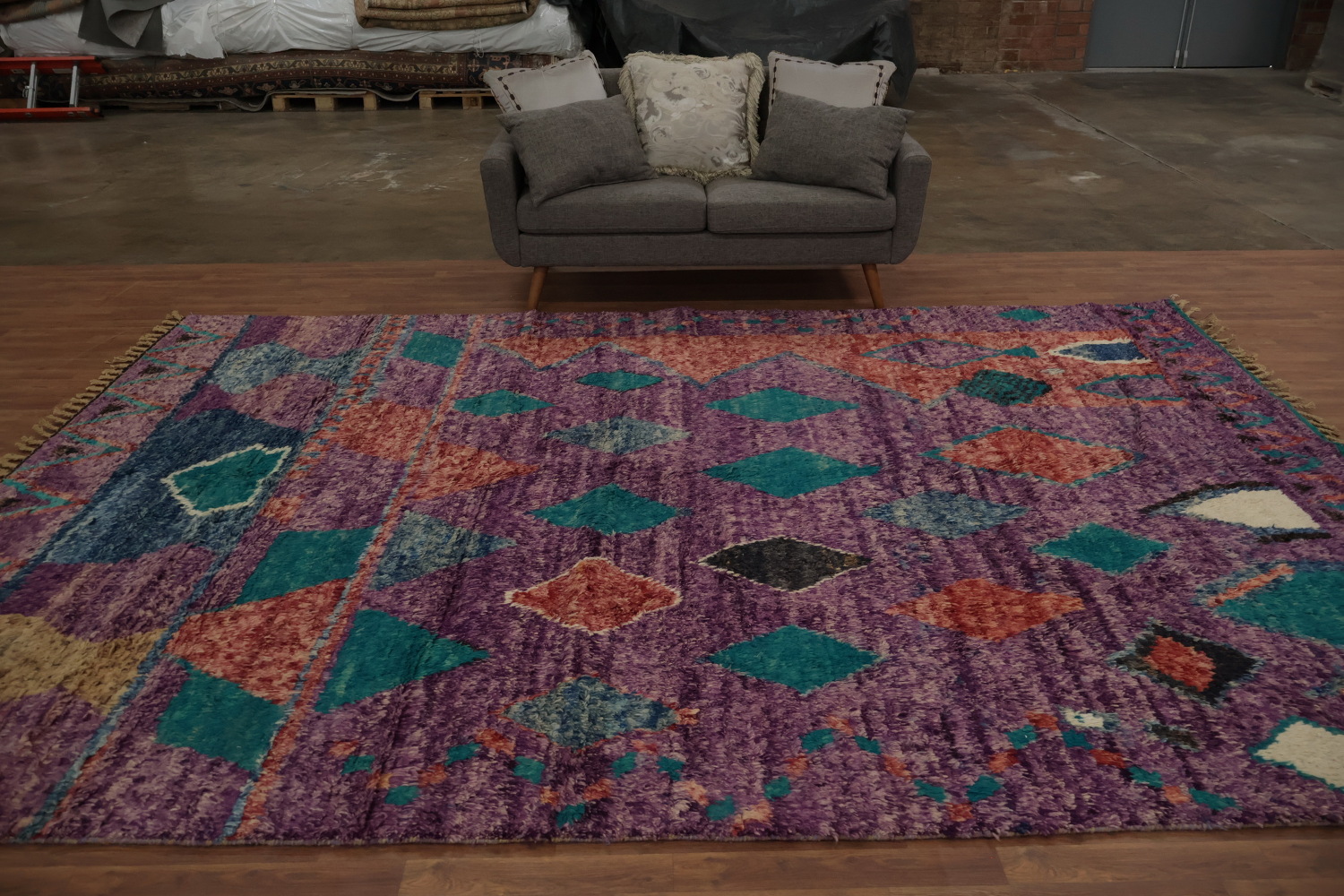 Colorful Moroccan Wool Area Rug 9x13 for a Trendy Home Decor