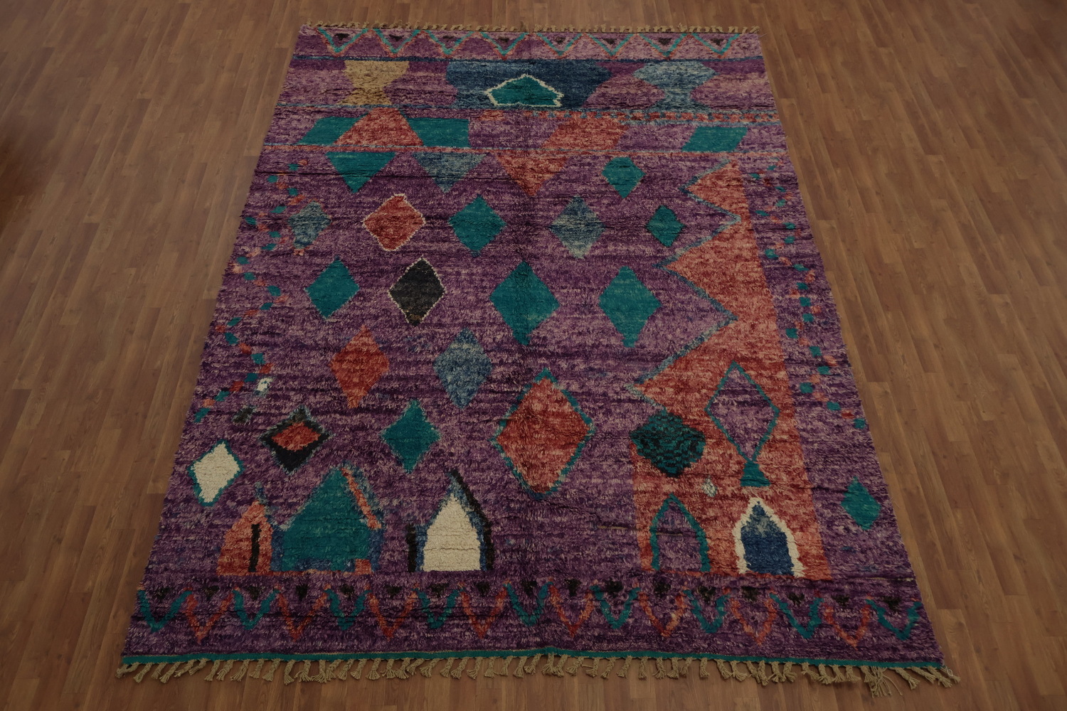 Colorful Moroccan Wool Area Rug 9x13 for a Trendy Home Decor