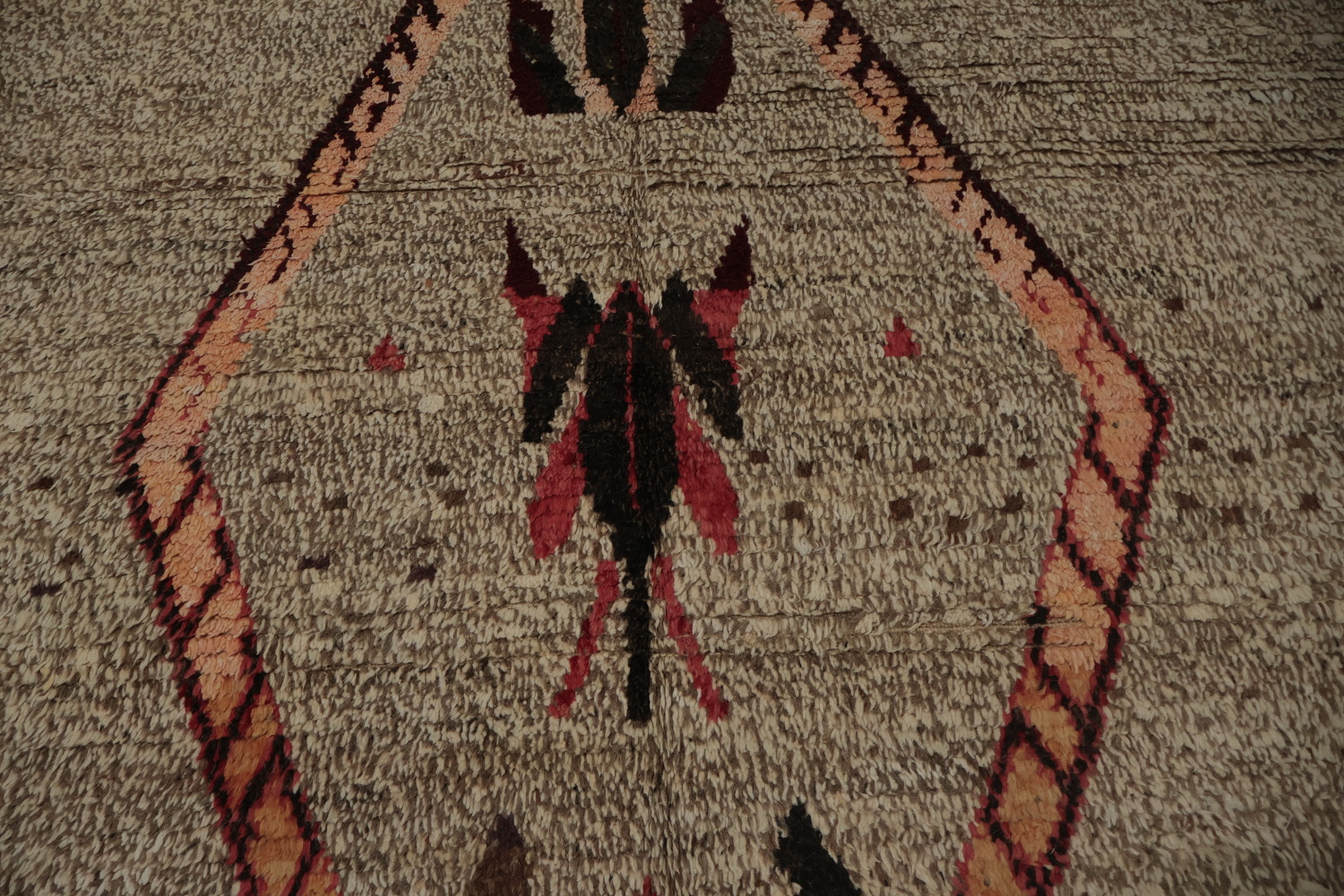 Rustic Charm: Earth Tone Geometric Moroccan Wool Area Rug 8x11
